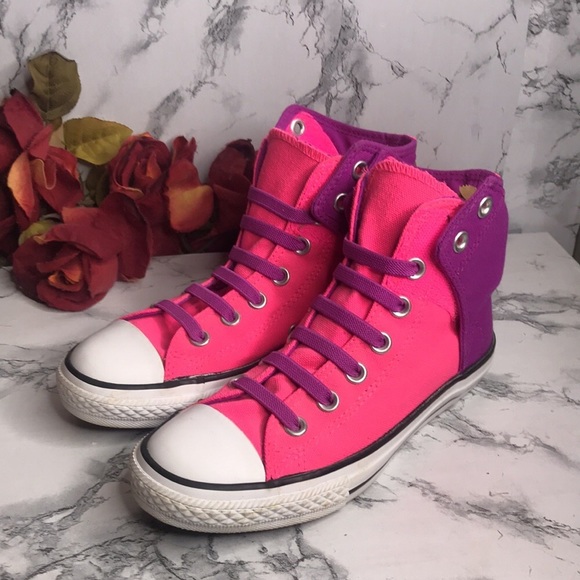 Converse All Star Hot Pink and Purple High Top Sneakers